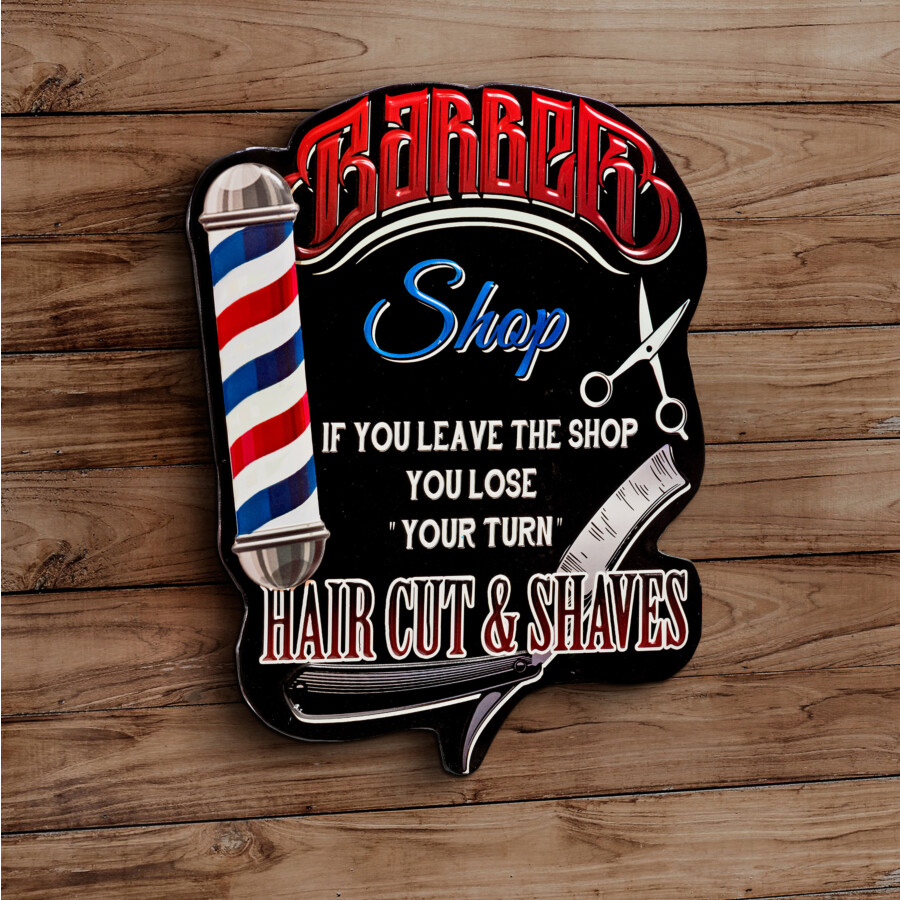 Blechschild Barber Shop 2.Wahl
