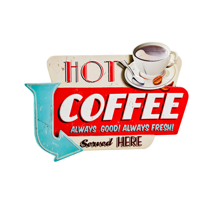 Blechschild Hot Coffee