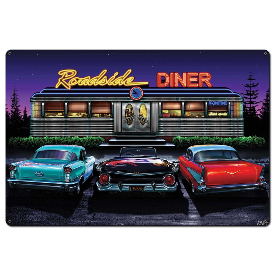 Blechschild Roadside Diner