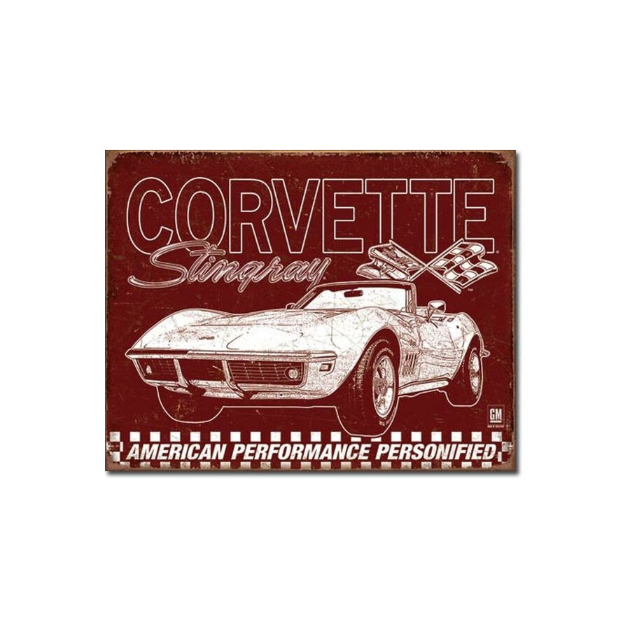 Blechschild Corvette 69 Sting Ray