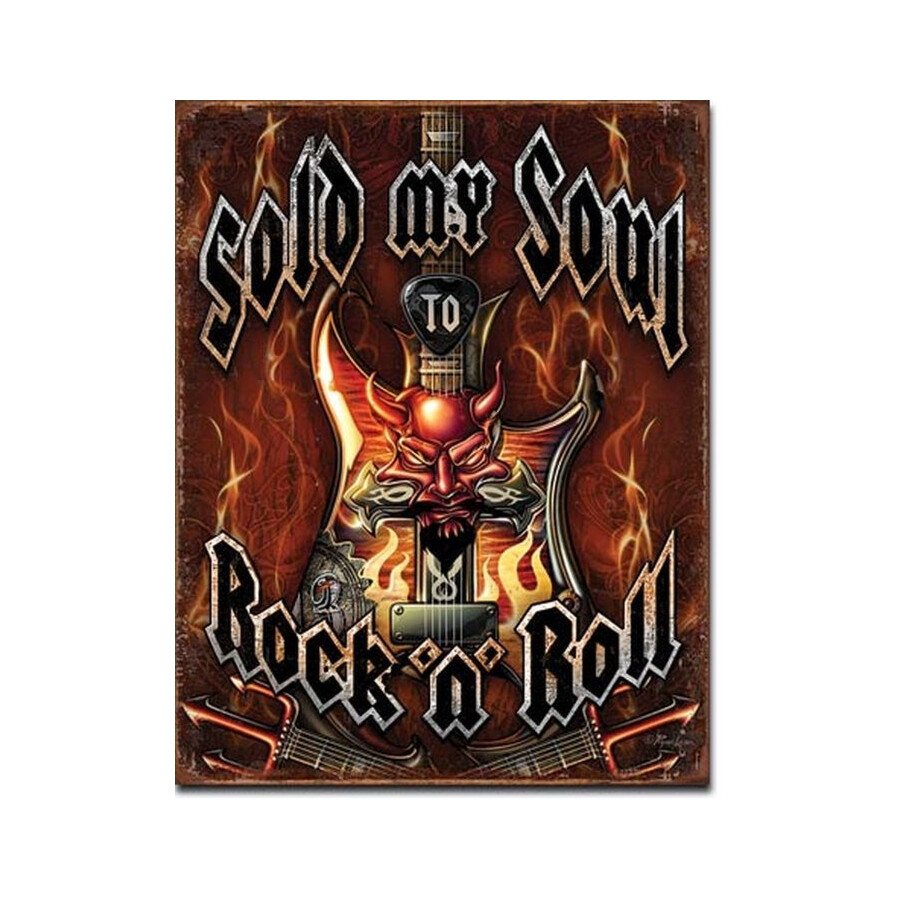 Blechschild Sold Soul to Rock n Roll