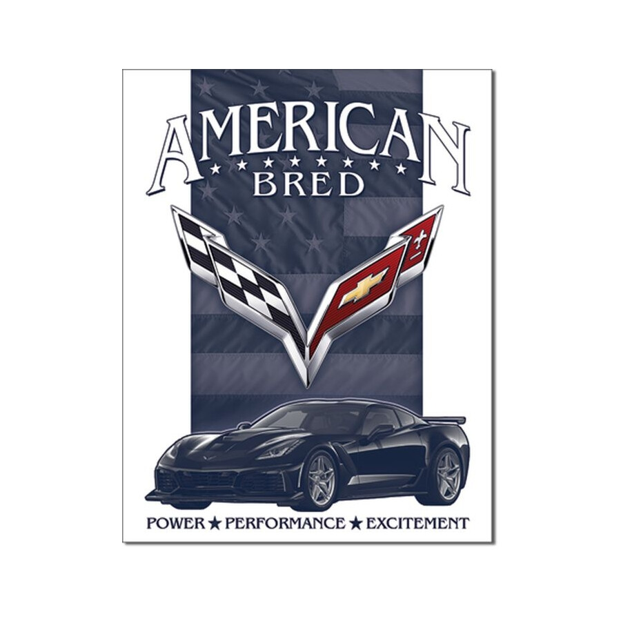 Blechschild Corvette American Bred