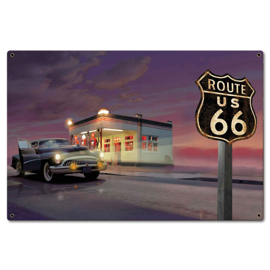 Blechschild Route 66 Diner L