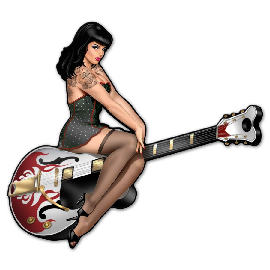 Blechschild Guitar Girl XL