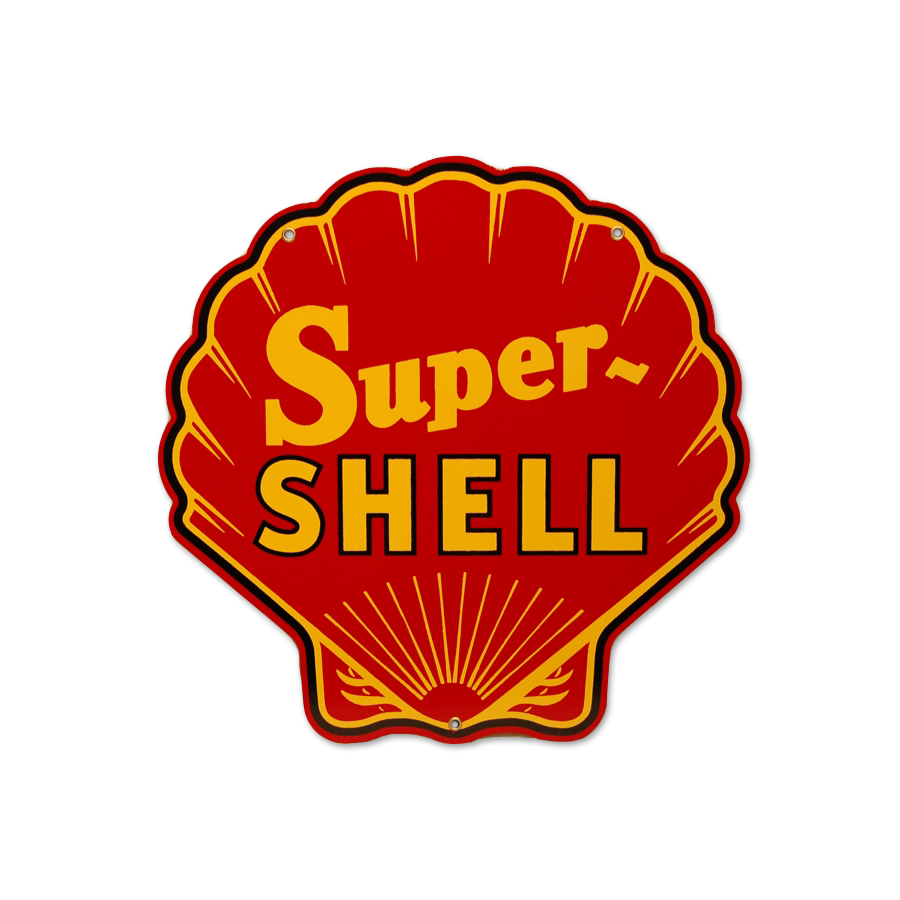 Blechschild Super Shell Emaille