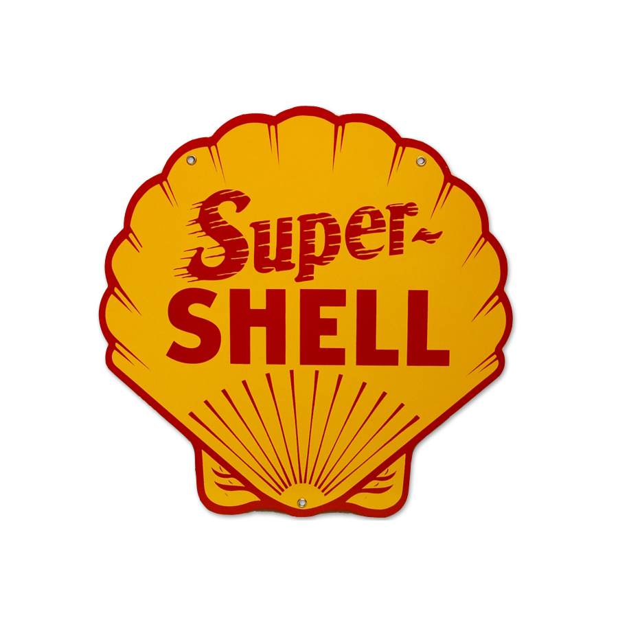 Blechschild Super Shell Muschel Emaille