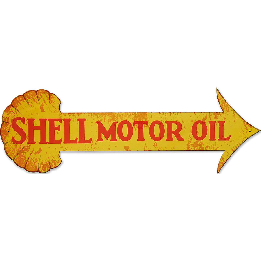 Blechschild Shell Motor Oil Arrow