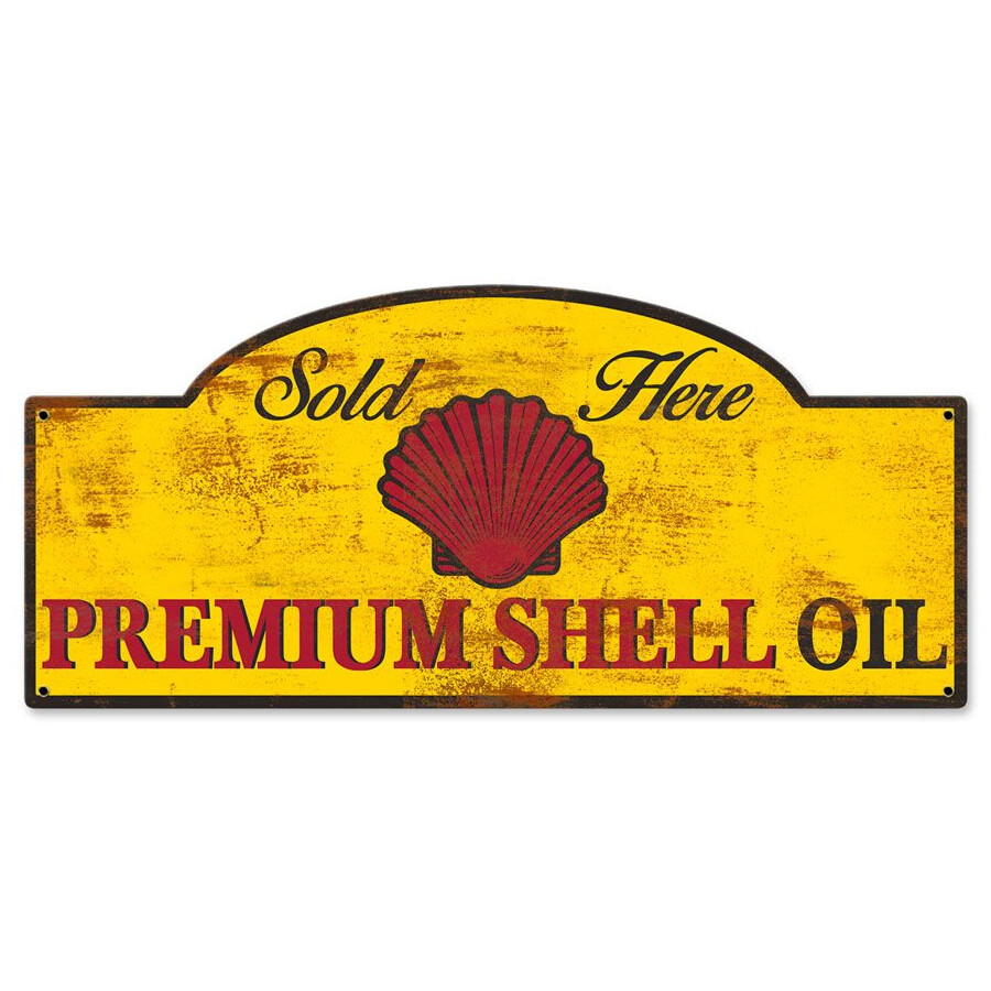 Blechschild Premium Shell Oil Grunge