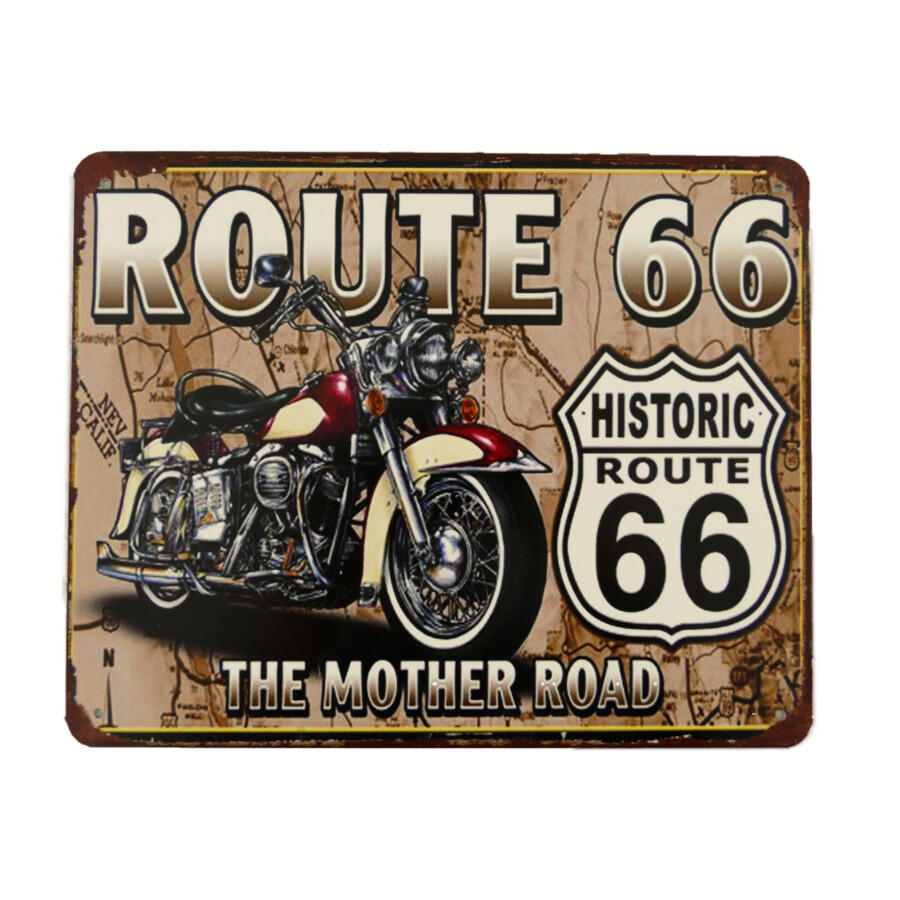 Blechschild Route 66 Bike