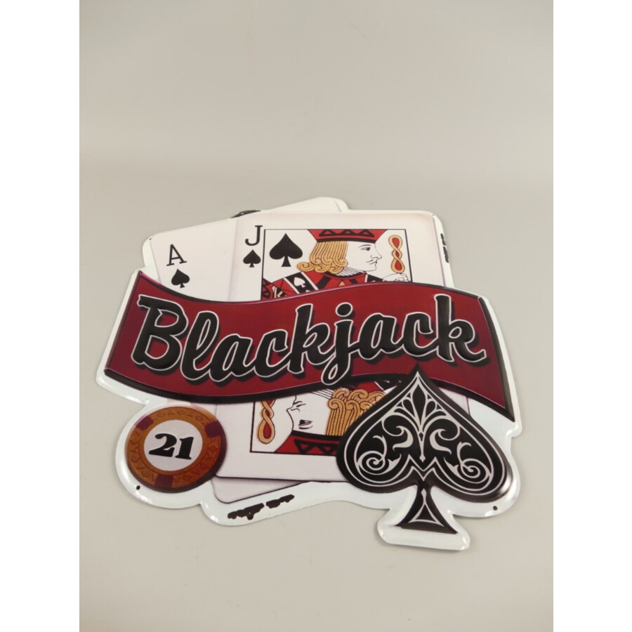 Blechschild Blackjack geprägt