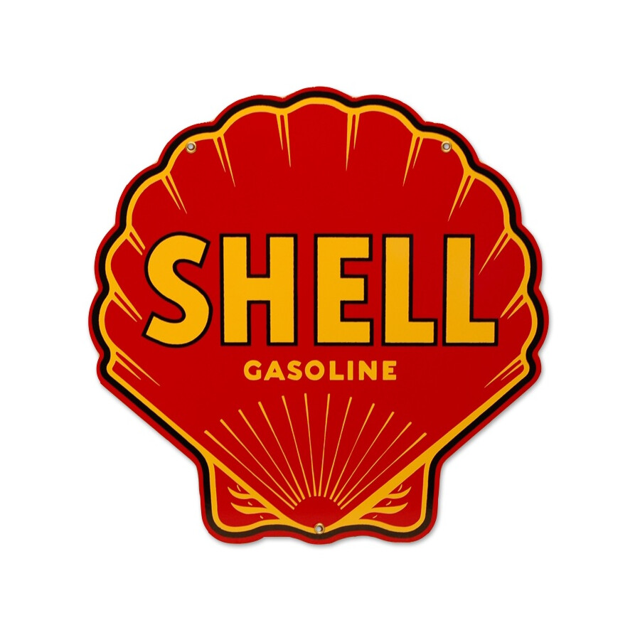Blechschild Shell Red Muschel Emaille