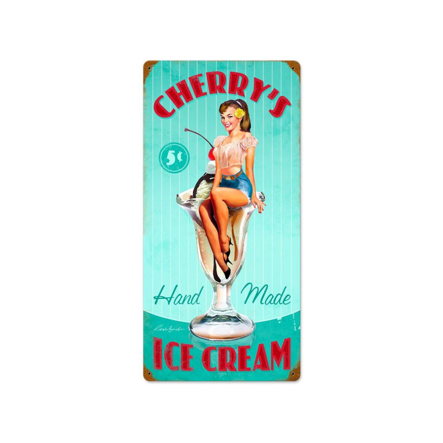 Blechschild Cherrys Ice Cream
