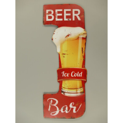 Blechschild Ice Cold Bier geprägt