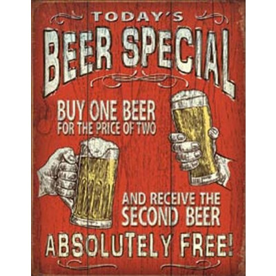 Blechschild Todays Bier Special