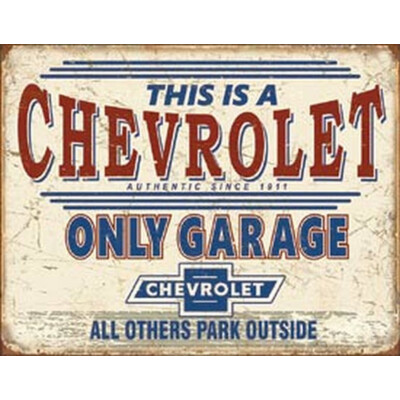 Blechschild Chevy Only Garage