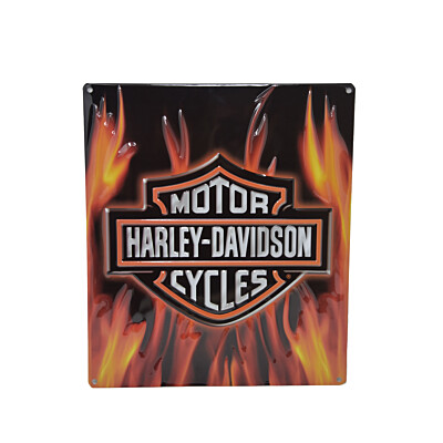 Blechschild Harley Davidson Flame Logo