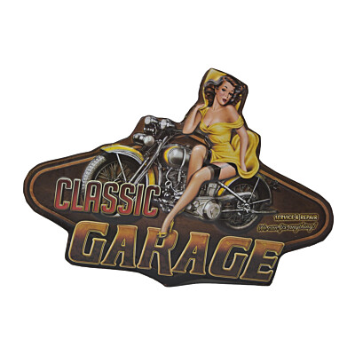Blechschild Classic Garage Girl 