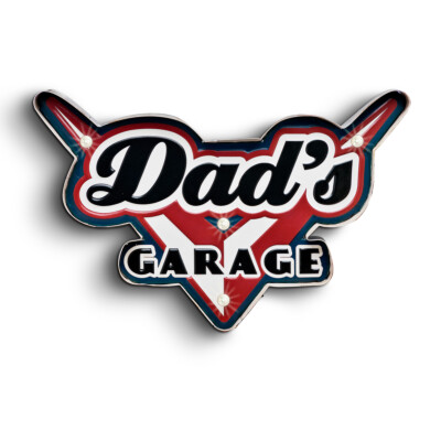 Blechschild Dad`s Garage Embossed LED Beleuchtung