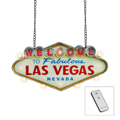 Blechschild Welcome Las Vegas Beidseitige LED Beleuchtung mit Fernbedienung