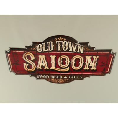 Blechschild Old Town Saloon geprägt