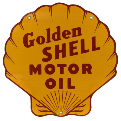 Blechschild Golden Shell Emaille