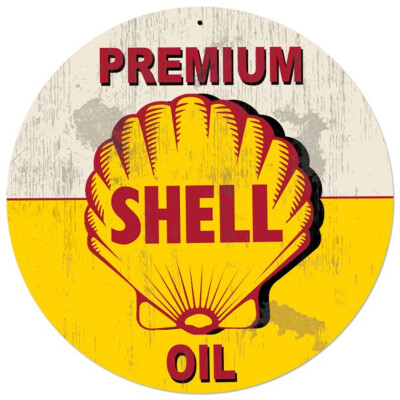 Blechschild Shell Oil Rund