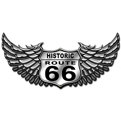 Blechschild Route 66 Winged 