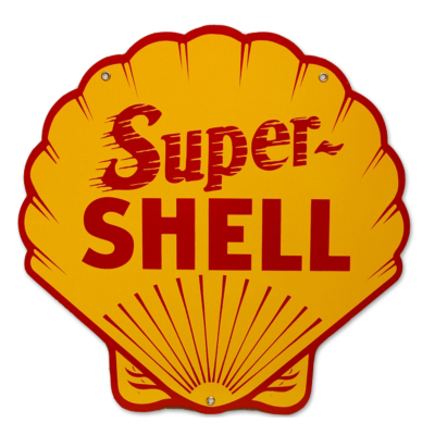 Blechschild Super Shell Muschel Emaille