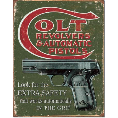 Blechschild Colt Extra Safety