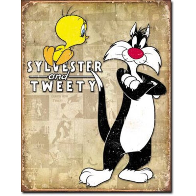 Blechschild Tweety & Sylvester