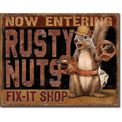 Blechschild Rusty Nuts Fix It Shop