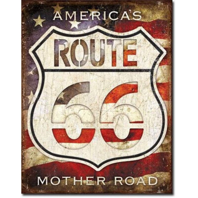 Blechschild Route 66 - Americas Road