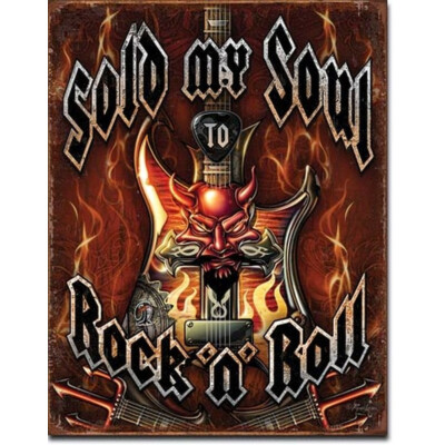 Blechschild Sold Soul to Rock n Roll