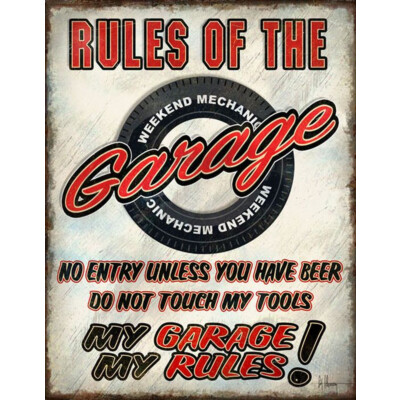 Blechschild Rules Garage