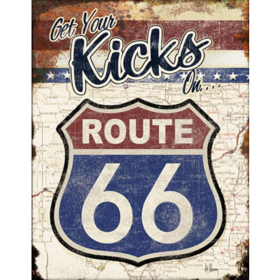 Blechschild Route 66 - Kicks