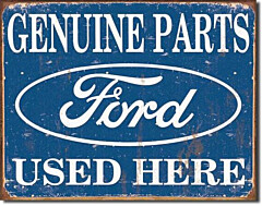 Blechschild Ford Parts Used Here